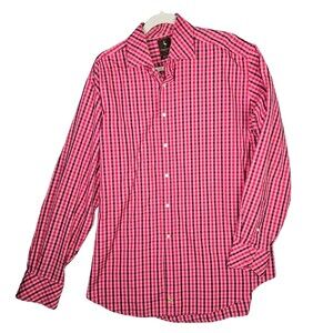 Tailorbyrd Mens XL Red Check Button Down Business Casual Shirt
